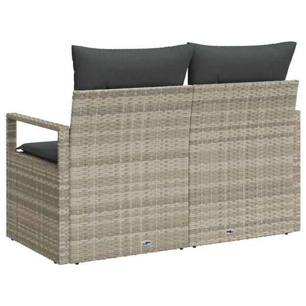 vidaXL Garten-Sofa mit Kissen 120 x 62 x 69 cm Poly-Rattan