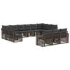 vidaXL Gartensofa-set 13 Stk. Grau und Dunkelgrau Poly-Rattan