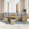 vidaXL Garten-Sofa-Set 9 pcs Beige und Hellgrau 80 x 80 x 71 cm