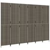 vidaXL Paravent 6-tlg. Grau Poly Rattan