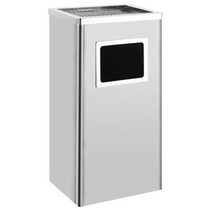 vidaXL M&uuml;lleimer mit Aschenbecher 45 L Edelstahl