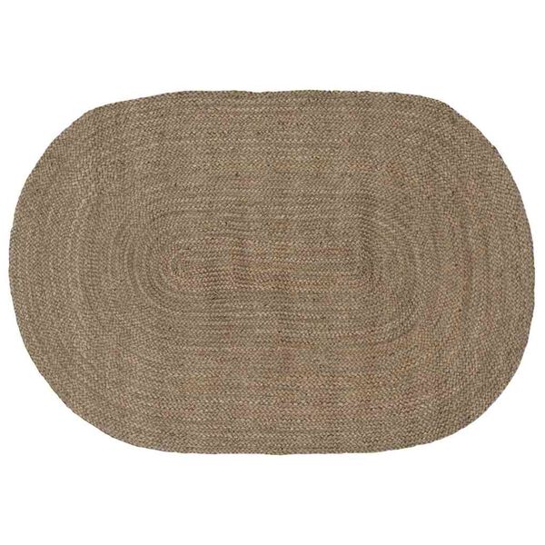 vidaXL Bereichsteppiche Oval Grau 122 x 183 cm Jute