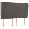 vidaXL Kopfteil mit Ohren Dunkelgrau 147x23x118/128 cm Samt