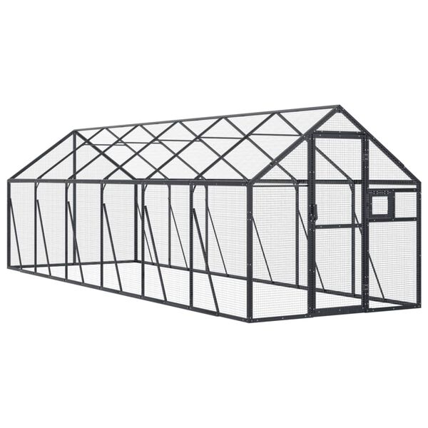 vidaXL Voliere Anthrazit 1,79x6x1,85 m Aluminium