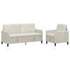 vidaXL Sofa Set mit Stauraum 2 stk. Creme Polyester