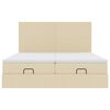 vidaXL Ottoman-Bett mit Matratzen & LEDs Creme 160x200 cm Stoff