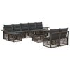 vidaXL Gartensofa-set 10 stk. Grau Poly-Rattan