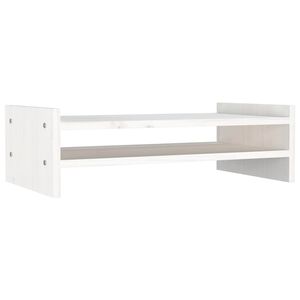 vidaXL Monitorst&auml;nder Wei&szlig; 50x27x15 cm Massivholz Kiefer
