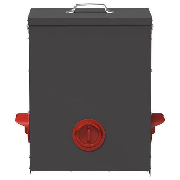 vidaXL H&uuml;hnerf&uuml;tterer Schwarz 32,5 x 20,5 x 43 cm Kaltgewalzter Stahl