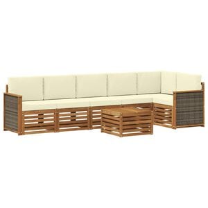 vidaXL Outdoor-Sofagarnitur 6 stk. Natur und Creme