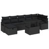 vidaXL Garten-Sofa-Set mit Kissen 8 pcs Schwarz Poly Rattan