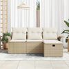 vidaXL Gartensofa-set mit Kissen 4 pcs Beige und Creme Poly-Rattan