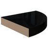 vidaXL Eck-Schweberegale 2 Stk. Hochglanz-Schwarz 25x25x3,8 cm MDF