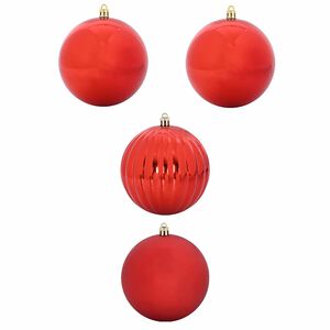 vidaXL Weihnachtskugel-Set 4 pcs Rot Kunststoff