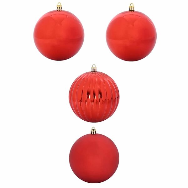 vidaXL Weihnachtskugel-Set 4 pcs Rot Kunststoff
