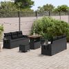 vidaXL Gartensofa-set mit Kissen 9 pcs Schwarz Poly-Rattan