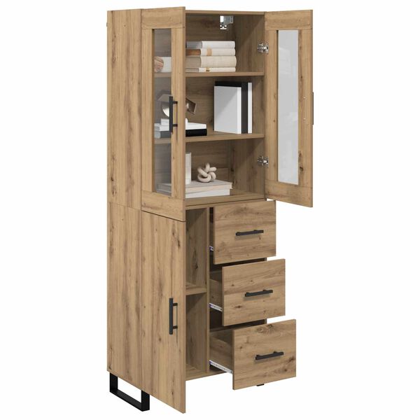 vidaXL Highboard mit Schubladen 2 pcs Artisan-Eiche Holzwerkstoff
