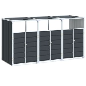 vidaXL M&uuml;lltonnenbox f&uuml;r 3 Tonnen Anthrazit 216x81x115 cm Stahl