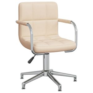 vidaXL B&uuml;rostuhl Drehbar Creme Stoff
