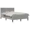 vidaXL Bettgestell mit Matratze Hellgrau 140 x 190 cm Samt