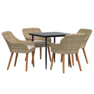 vidaXL Garten Essgruppe 5 stk. Beige Poly-Rattan