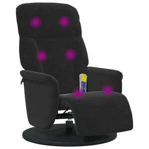 vidaXL Massagesessel mit Fu&szlig;teil Schwarz Samt