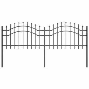 vidaXL Gartenzaun Woerden Grau 240 x 115 cm Pulverbeschichteter Stahl