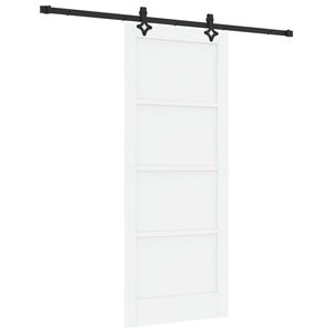 vidaXL Schiebet&uuml;r Wei&szlig; und Schwarz 83 x 202 cm Massives Kiefernholz