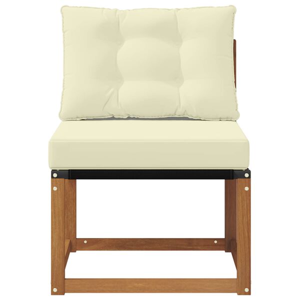 vidaXL Outdoor Mittelsofa Massivholz Akazie und Textilene-Stoff Natur