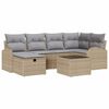 vidaXL Gartensofa-set 7 stk. Beige Poly-Rattan