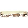 vidaXL Outdoor-Sofagarnitur 25 pcs Natur und Creme Massivholz Akazie
