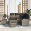 vidaXL Garten-Sofa-Set mit Kissen mit Speicher mit Kissen 8 pcs Grau