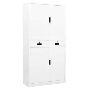 vidaXL B&uuml;roschrank Wei&szlig; 90x40x180 cm Stahl