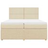 vidaXL Boxspringbett mit Matratze Creme 200x200 cm Stoff
