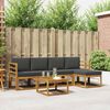 vidaXL Outdoor-Sofagarnitur mit Kissen 6 pcs Natur und Anthrazit