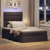 vidaXL Ottoman-Bett mit Matratze & LEDs Dunkelbraun 120x200 cm Stoff