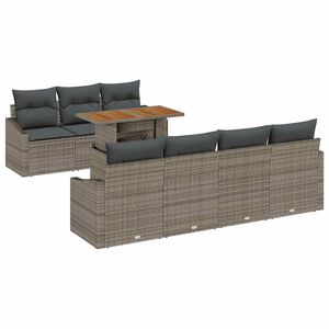 vidaXL Gartensofa-set 8 Stk. Grau und Braun