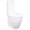 vidaXL Keramik-Toilette Abgang Horizontal Wei&szlig;