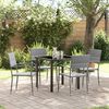 vidaXL Garten Essgruppe mit Kissen 5 pcs Grau Poly-Rattan