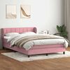 vidaXL Boxspringbett mit Matratze Rosa 140x220 cm Samt