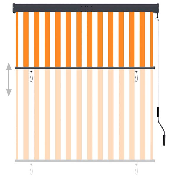 vidaXL Au&szlig;enrollo 140x250 cm Wei&szlig; und Orange