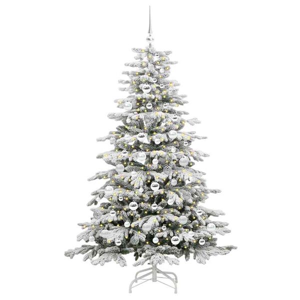 vidaXL K&uuml;nstlicher klappbarer Weihnachtsbaum Wei&szlig; 180 cm PE und PVC