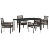 vidaXL Garten Essgruppe mit Kissen 5 pcs Braun Poly-Rattan