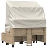 vidaXL Gartensofa 2-Sitzer mit Dach und Hockern Beige Poly Rattan