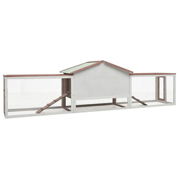 vidaXL Kaninchenstall Mokka 310x70x87 cm Kiefer & Tanne Massivholz