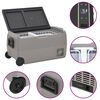 vidaXL Kühlbox mit Rollen und Adapter Schwarz & Grau 60 L PP & PE