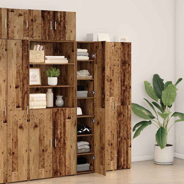 vidaXL Highboard 2 pcs Altholz 30 x 42,5 x 185 cm