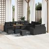 vidaXL Gartensofa-set mit Kissen 17 pcs Schwarz Poly-Rattan