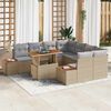 vidaXL Garten Essgruppe mit Kissen mit Kissen 9 pcs Beige und Grau