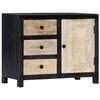 vidaXL Beistellschrank Handgeschnitzt Grau 75x35x60cm Massivholz Mango